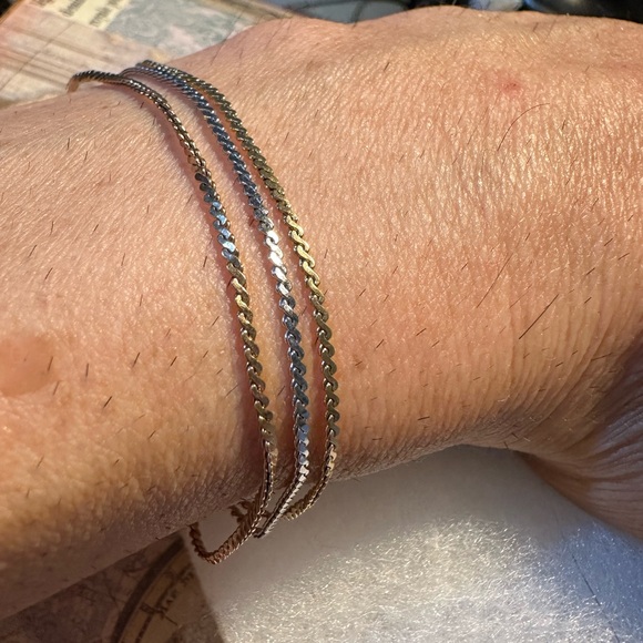 Vintage Sarah Three Tone Bracelet 7.5” - Picture 1 of 3